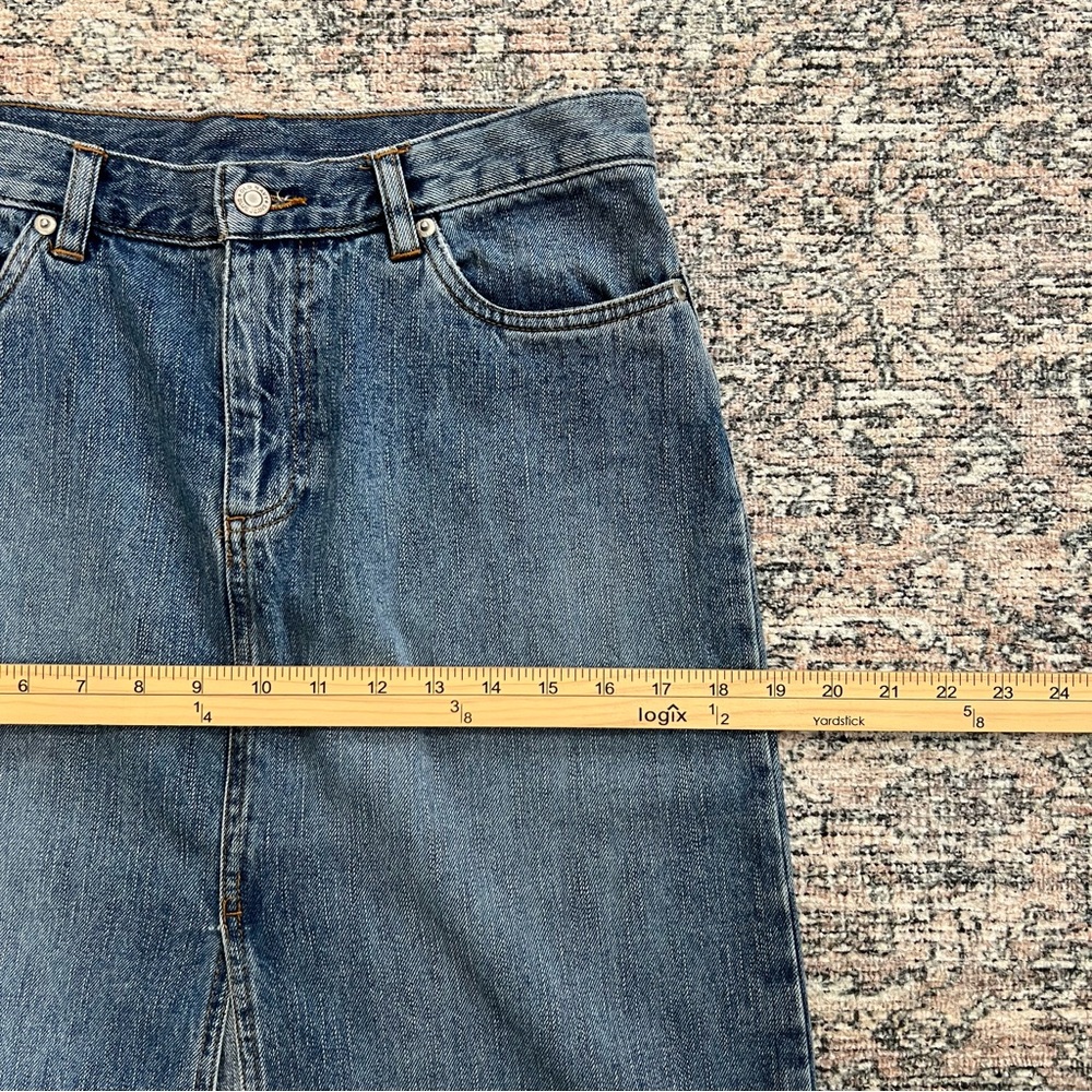 Vintage Old Navy Jean Skirt Front Slit Women’s Size 4  Denim 100% Cotton - Picture 7 of 10